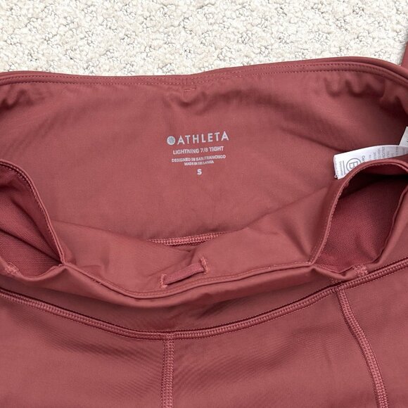 Athleta Lightning Stash Pocket 7/8 Tight Leggings in Brick Red Women’s Sz Small - Picture 4 of 8